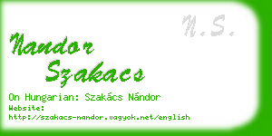 nandor szakacs business card